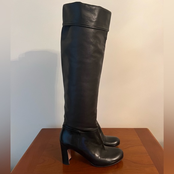 PRADA Black Heeled Zipper Tall Boots EU 36 - Picture 2 of 9